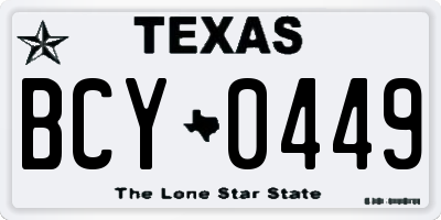 TX license plate BCY0449