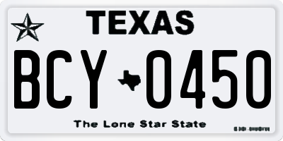 TX license plate BCY0450
