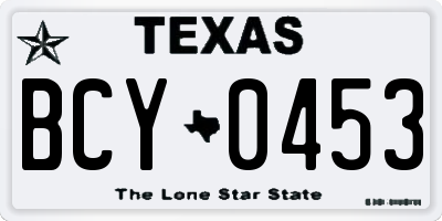 TX license plate BCY0453
