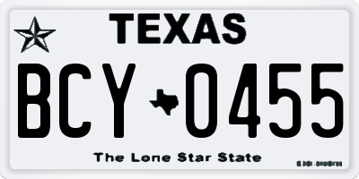 TX license plate BCY0455