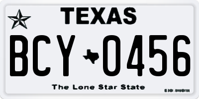 TX license plate BCY0456