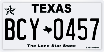 TX license plate BCY0457