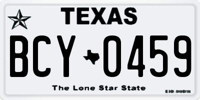 TX license plate BCY0459