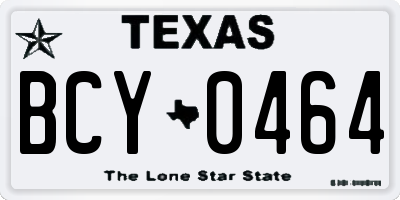 TX license plate BCY0464