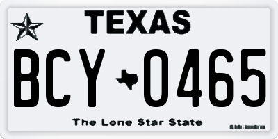 TX license plate BCY0465