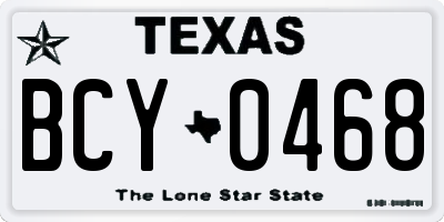 TX license plate BCY0468