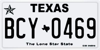 TX license plate BCY0469