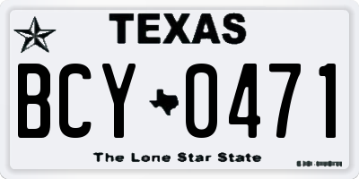 TX license plate BCY0471