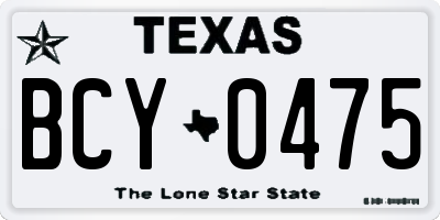 TX license plate BCY0475