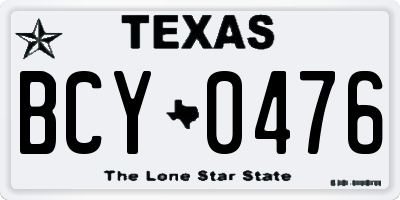 TX license plate BCY0476