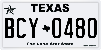 TX license plate BCY0480