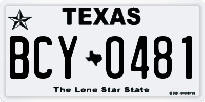 TX license plate BCY0481
