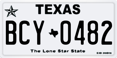 TX license plate BCY0482