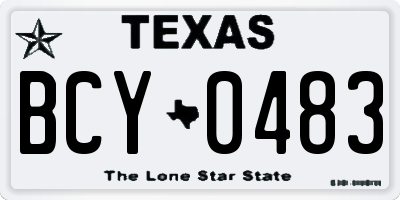 TX license plate BCY0483