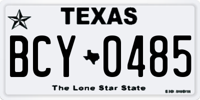 TX license plate BCY0485