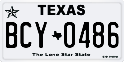 TX license plate BCY0486