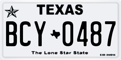 TX license plate BCY0487