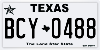 TX license plate BCY0488
