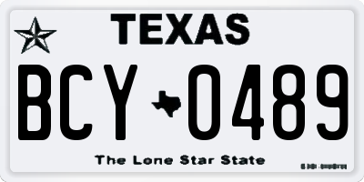 TX license plate BCY0489