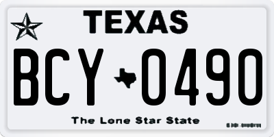 TX license plate BCY0490
