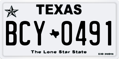 TX license plate BCY0491