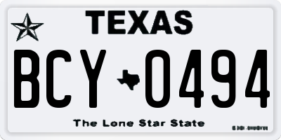 TX license plate BCY0494