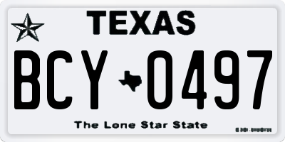 TX license plate BCY0497