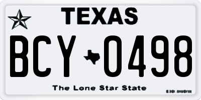 TX license plate BCY0498