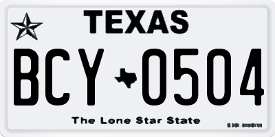 TX license plate BCY0504