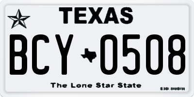 TX license plate BCY0508