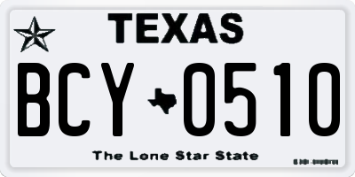 TX license plate BCY0510