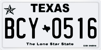 TX license plate BCY0516