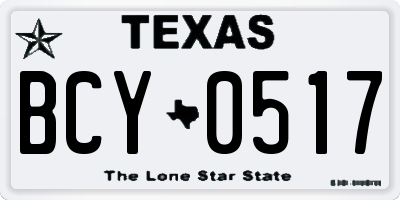 TX license plate BCY0517
