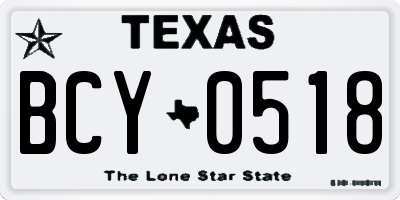 TX license plate BCY0518