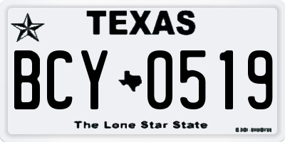 TX license plate BCY0519