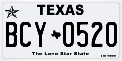 TX license plate BCY0520