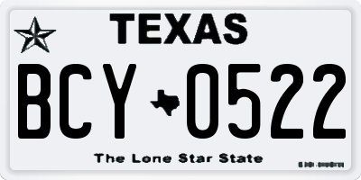 TX license plate BCY0522