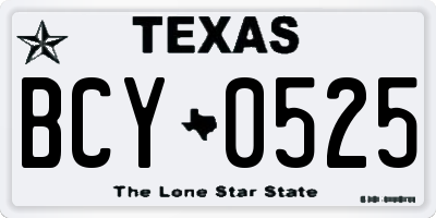 TX license plate BCY0525