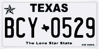 TX license plate BCY0529