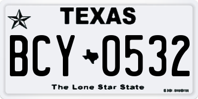 TX license plate BCY0532