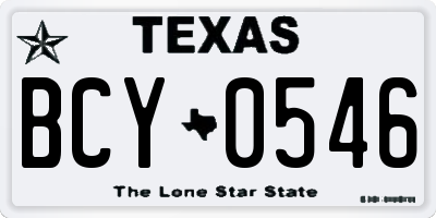 TX license plate BCY0546