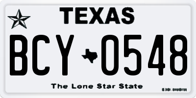 TX license plate BCY0548