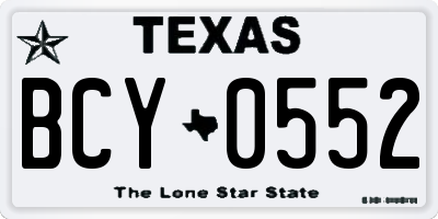 TX license plate BCY0552