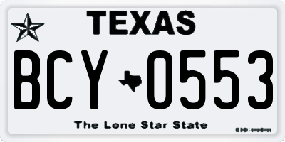 TX license plate BCY0553