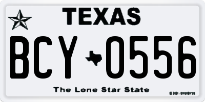 TX license plate BCY0556