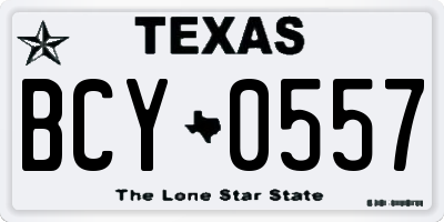TX license plate BCY0557