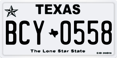 TX license plate BCY0558