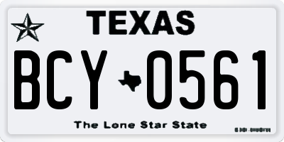 TX license plate BCY0561