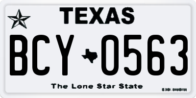 TX license plate BCY0563