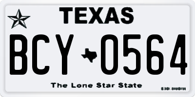 TX license plate BCY0564